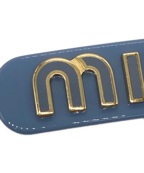 MIU MIU（ミュウミュウ）MIU MIU (ミュウミュウ) ヘアクリップ ブルー×ゴールドの古着・服飾アイテム