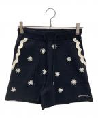 Gypsohilaジプソフィア）の古着「Flower Short Pants」｜ブラック