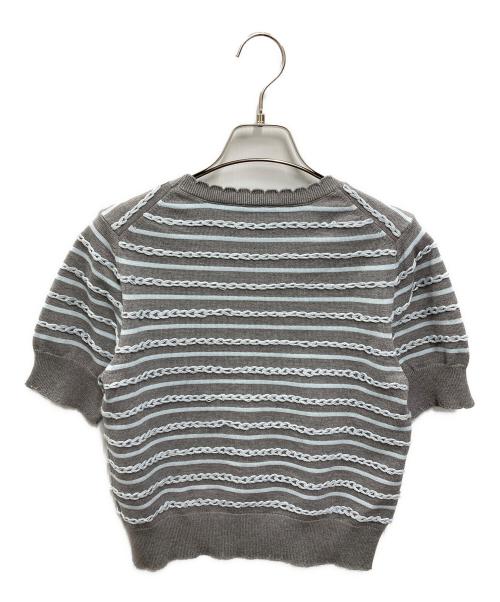 Bibiy.（ビビィ）Bibiy. (ビビィ) B. BORDER LOCK KNIT ブルー×グレー サイズ:FREEの古着・服飾アイテム