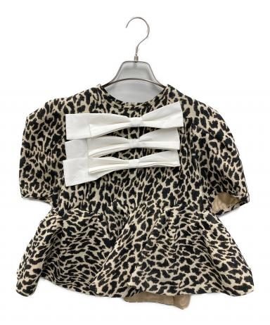 中古・古着通販】Bibiy. (ビビィ) VERO PEPURAMU LEOPARD TOP ブラック