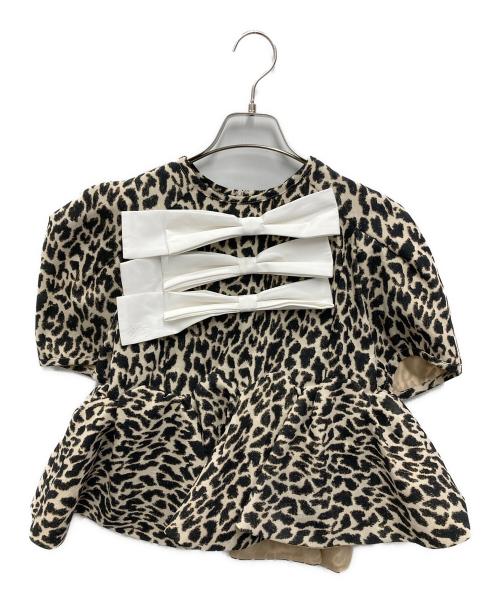 Bibiy.（ビビィ）Bibiy. (ビビィ) VERO PEPURAMU LEOPARD TOP ブラック×ベージュ サイズ:FREE 未使用品の古着・服飾アイテム