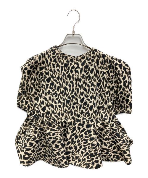 Bibiy.（ビビィ）Bibiy. (ビビィ) VERO PEPURAMU LEOPARD TOP ブラック×ベージュ サイズ:FREE 未使用品の古着・服飾アイテム