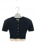 SHISHIKUIシシクイ）の古着「FRILL CAD / BLACK×OFF」｜ブラック