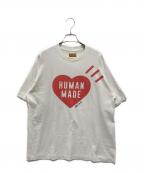 HUMAN MADEヒューマンメイド）の古着「ハートプリントTシャツ」｜ホワイト×レッド
