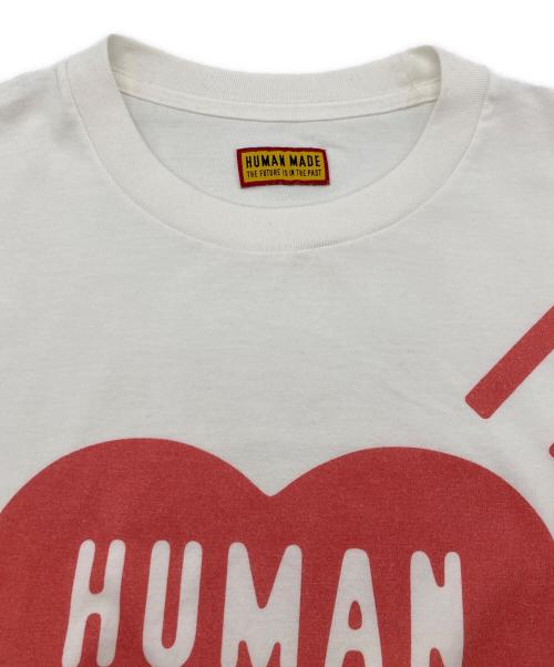 HUMAN MADE（ヒューマンメイド）HUMAN MADE (ヒューマンメイド) ハートプリントTシャツ ホワイト×レッド サイズ:XLの古着・服飾アイテム
