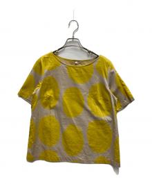 marimekko（マリメッコ）の古着「ドット柄 半袖ブラウス」｜イエロー