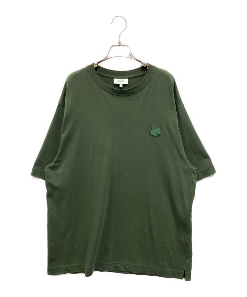 maison kitsune（メゾンキツネ）MAISON KITSUNE (メゾンキツネ) BOLD FOX HEAD PATCH OVERSIZE TEE グリーン サイズ:Lの古着・服飾アイテム