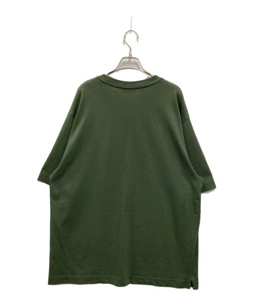 maison kitsune（メゾンキツネ）MAISON KITSUNE (メゾンキツネ) BOLD FOX HEAD PATCH OVERSIZE TEE グリーン サイズ:Lの古着・服飾アイテム