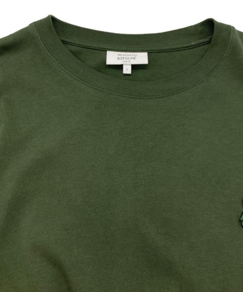 maison kitsune（メゾンキツネ）MAISON KITSUNE (メゾンキツネ) BOLD FOX HEAD PATCH OVERSIZE TEE グリーン サイズ:Lの古着・服飾アイテム