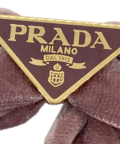 PRADA（プラダ）PRADA (プラダ) ベルベット ヘアクリップ ピンクの古着・服飾アイテム