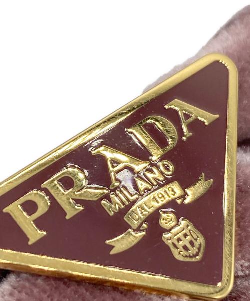 PRADA（プラダ）PRADA (プラダ) ベルベット ヘアクリップ ピンクの古着・服飾アイテム