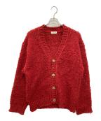 minami andersonミナミ アンダーソン）の古着「FRENCH MERINO ROOP SHAGGY CARDIGAN」｜レッド