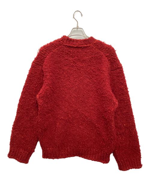 minami anderson（ミナミ アンダーソン）MINAMI ANDERSON (ミナミ アンダーソン) FRENCH MERINO ROOP SHAGGY CARDIGAN レッド サイズ:Mの古着・服飾アイテム