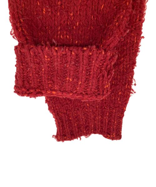 minami anderson（ミナミ アンダーソン）MINAMI ANDERSON (ミナミ アンダーソン) FRENCH MERINO ROOP SHAGGY CARDIGAN レッド サイズ:Mの古着・服飾アイテム
