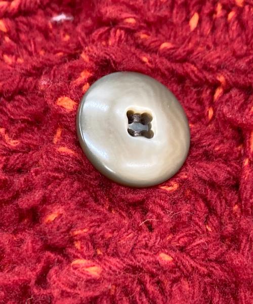 minami anderson（ミナミ アンダーソン）MINAMI ANDERSON (ミナミ アンダーソン) FRENCH MERINO ROOP SHAGGY CARDIGAN レッド サイズ:Mの古着・服飾アイテム