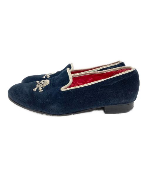 Tricker's（トリッカーズ）Tricker's (トリッカーズ) スカル ベロア シューズ ネイビー サイズ:記載なしの古着・服飾アイテム