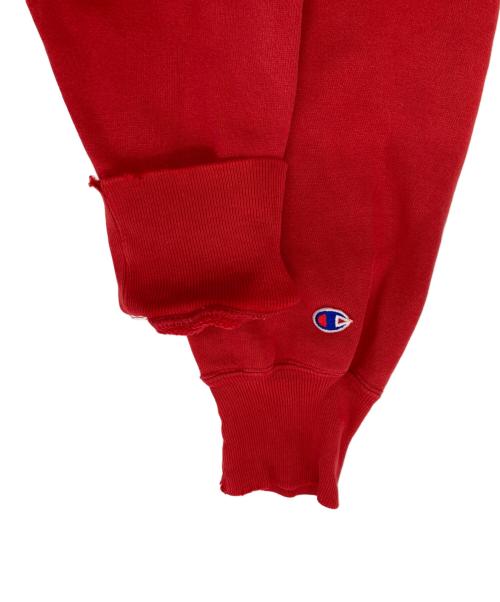 Champion REVERSE WEAVE（チャンピオン リバース ウィーブ）Champion REVERSE WEAVE (チャンピオン リバース ウィーブ) 3段プリント スウェット レッド サイズ:Ｌの古着・服飾アイテム