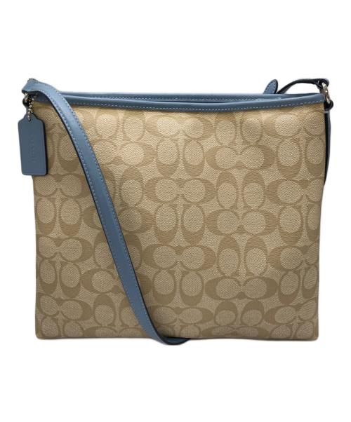 COACH（コーチ）COACH (コーチ) ショルダーバッグ ベージュ×スカイブルーの古着・服飾アイテム