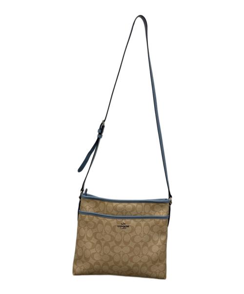 COACH（コーチ）COACH (コーチ) ショルダーバッグ ベージュ×スカイブルーの古着・服飾アイテム