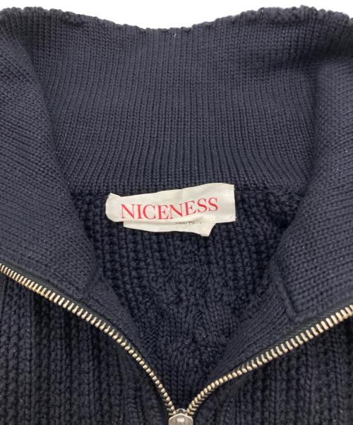 NICENESS（ナイスネス）NICENESS (ナイスネス) PICKFORD ドライバーズニット ネイビー サイズ:Lの古着・服飾アイテム