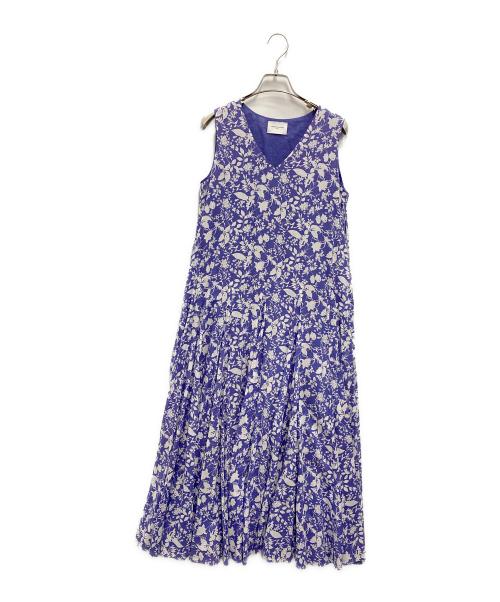 UNITED ARROWS（ユナイテッドアローズ）UNITED ARROWS (ユナイテッドアローズ) コットンフラワーマキシワンピース ブルー×ホワイト サイズ:36の古着・服飾アイテム