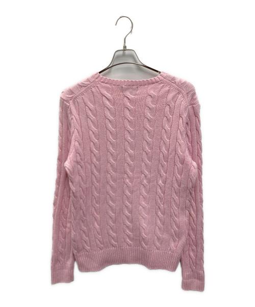 POLO RALPH LAUREN（ポロ・ラルフローレン）POLO RALPH LAUREN (ポロ・ラルフローレン) ケーブルニット ピンク サイズ:Sの古着・服飾アイテム