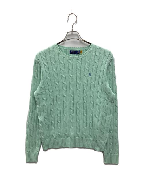 POLO RALPH LAUREN（ポロ・ラルフローレン）POLO RALPH LAUREN (ポロ・ラルフローレン) ケーブルニット グリーン サイズ:Lの古着・服飾アイテム