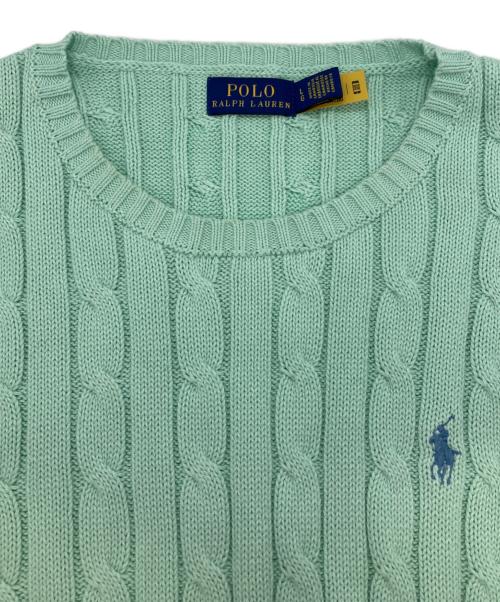 POLO RALPH LAUREN（ポロ・ラルフローレン）POLO RALPH LAUREN (ポロ・ラルフローレン) ケーブルニット グリーン サイズ:Lの古着・服飾アイテム
