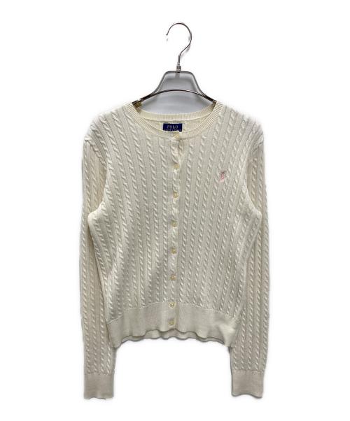 POLO RALPH LAUREN（ポロ・ラルフローレン）POLO RALPH LAUREN (ポロ・ラルフローレン) ミニケーブルニットカーディガン アイボリー サイズ:XLの古着・服飾アイテム