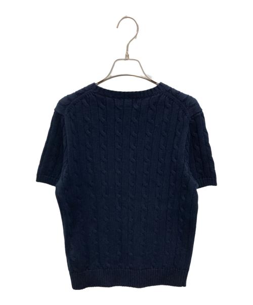 POLO RALPH LAUREN（ポロ・ラルフローレン）POLO RALPH LAUREN (ポロ・ラルフローレン) 半袖ケーブルニット ネイビー サイズ:Lの古着・服飾アイテム