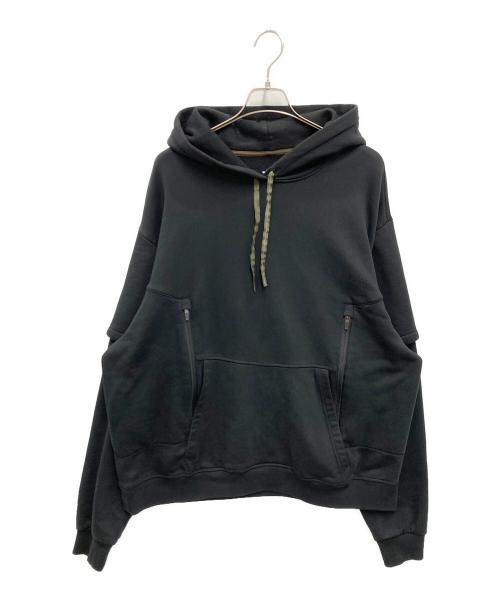 ACRONYM（アクロニウム）ACRONYM (アクロニウム) ORGANIC COTTON HOODED SWEATSHIRT ブラック サイズ:XLの古着・服飾アイテム