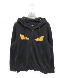 FENDI（フェンディ）の古着「バックバグズ ジップアップ スウェットパーカー」｜ブラック