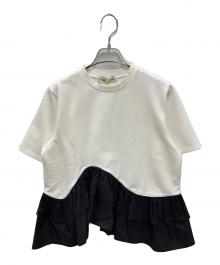 HeRIN.CYE（ヘリンドットサイ）の古着「Frill hem ponte tops」｜ホワイト