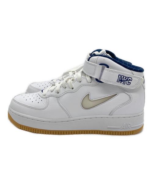 NIKE（ナイキ）NIKE (ナイキ) AIR FORCE 1 MID QS COOL GREY NYC ホワイト×ネイビー サイズ:27cmの古着・服飾アイテム