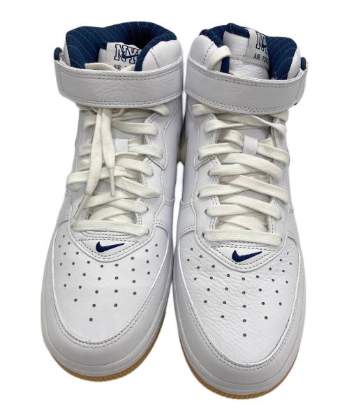 NIKE（ナイキ）NIKE (ナイキ) AIR FORCE 1 MID QS COOL GREY NYC ホワイト×ネイビー サイズ:27cmの古着・服飾アイテム
