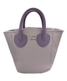 YOUNG & OLSEN The DRYGOODS STORE×TOMORROW LAND（ヤングアンドオルセン ザ ドライグッズストア×トゥモローランド）の古着「別注PETITE LEATHER トートバッグ」｜パープル