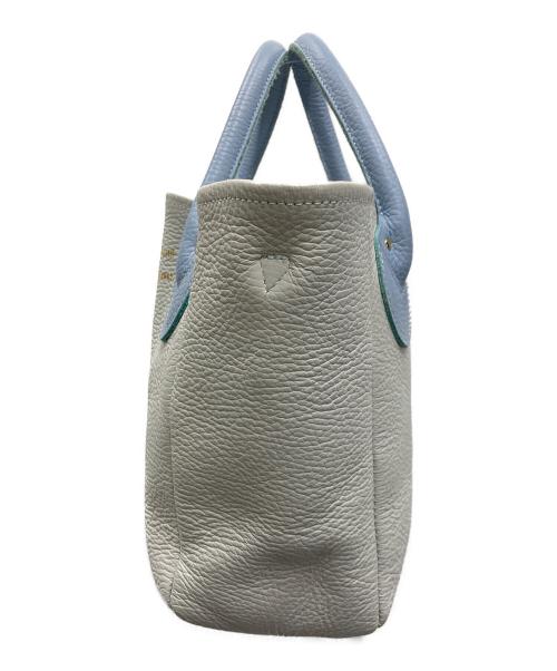 YOUNG & OLSEN The DRYGOODS STORE（ヤングアンドオルセン ザ ドライグッズストア）YOUNG & OLSEN The DRYGOODS STORE (ヤングアンドオルセン ザ ドライグッズストア) TOMORROW LAND (トゥモローランド) 別注PETITE LEATHER トートバッグ ブルーの古着・服飾アイテム