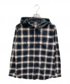 SUPREME×UNDERCOVERシュプリーム×アンダーカバー）の古着「Satin Hooded Flannel Shirt」｜ブラック