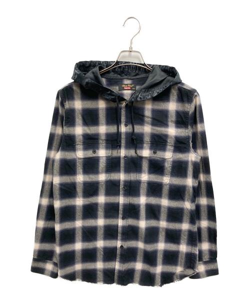 SUPREME（シュプリーム）Supreme (シュプリーム) UNDERCOVER (アンダーカバー) Satin Hooded Flannel Shirt ブラック サイズ:Sの古着・服飾アイテム