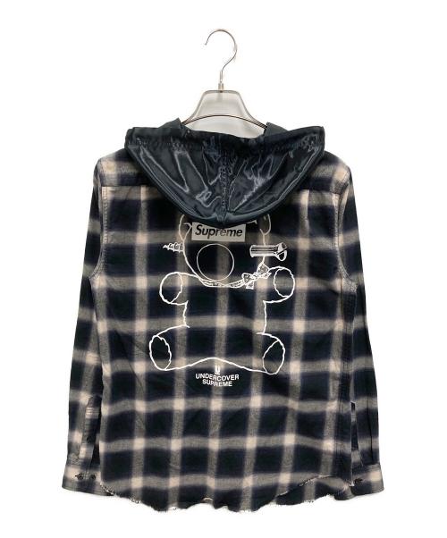 SUPREME（シュプリーム）Supreme (シュプリーム) UNDERCOVER (アンダーカバー) Satin Hooded Flannel Shirt ブラック サイズ:Sの古着・服飾アイテム