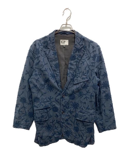 Engineered Garments（エンジニアド ガーメンツ）Engineered Garments (エンジニアド ガーメンツ) 花柄刺繍 テーラードジャケット ネイビー サイズ:Lの古着・服飾アイテム
