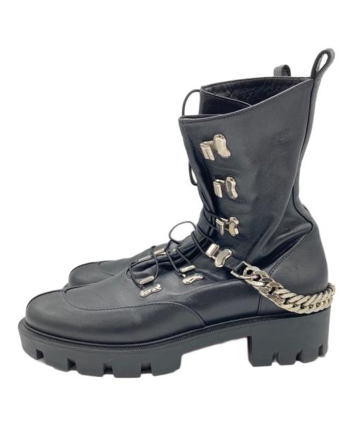 Christian Louboutin（クリスチャン・ルブタン）Christian Louboutin (クリスチャン・ルブタン) Horse Guardsチェーンレザーブーツ ブラック サイズ:36の古着・服飾アイテム