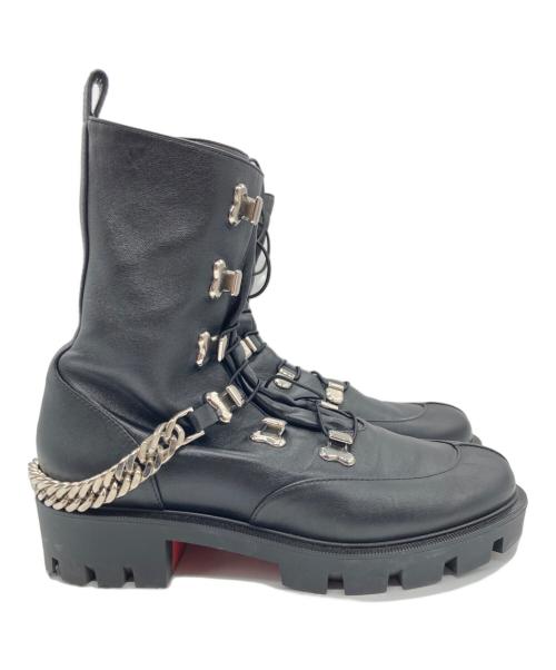 Christian Louboutin（クリスチャン・ルブタン）Christian Louboutin (クリスチャン・ルブタン) Horse Guardsチェーンレザーブーツ ブラック サイズ:36の古着・服飾アイテム