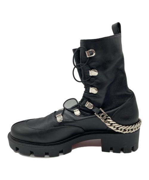 Christian Louboutin（クリスチャン・ルブタン）Christian Louboutin (クリスチャン・ルブタン) Horse Guardsチェーンレザーブーツ ブラック サイズ:36の古着・服飾アイテム