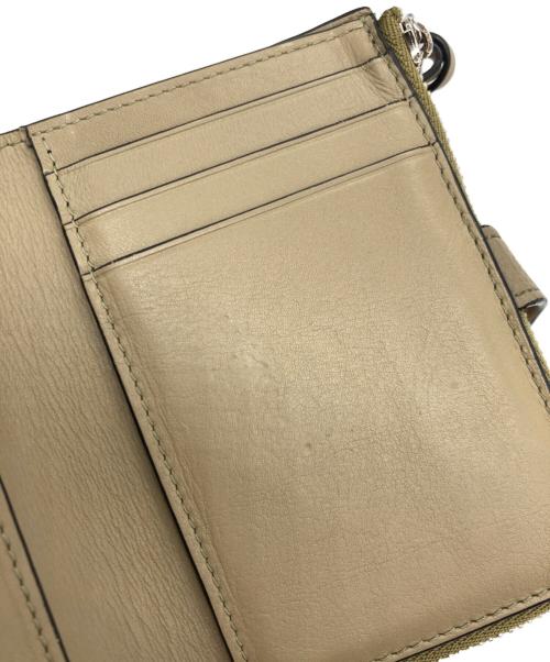 LOEWE（ロエベ）LOEWE (ロエベ) スリムジップ バイフォールド ベージュ×カーキの古着・服飾アイテム