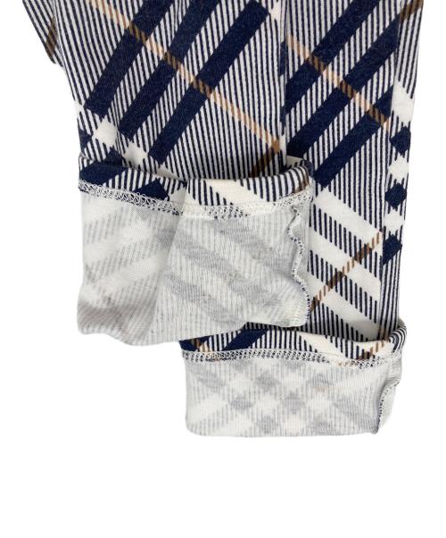 BURBERRY BLUE LABEL（バーバリー ブルー レーベル）BURBERRY BLUE LABEL (バーバリー ブルー レーベル) ノバチェック柄裾フリルチュニックカットソー ネイビー×ベージュ サイズ:38の古着・服飾アイテム