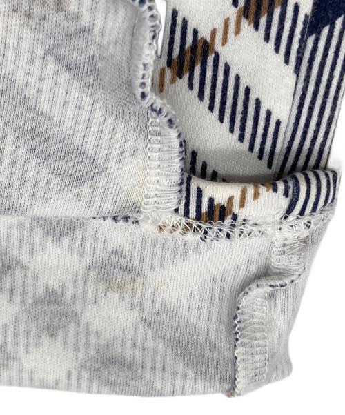 BURBERRY BLUE LABEL（バーバリー ブルー レーベル）BURBERRY BLUE LABEL (バーバリー ブルー レーベル) ノバチェック柄裾フリルチュニックカットソー ネイビー×ベージュ サイズ:38の古着・服飾アイテム
