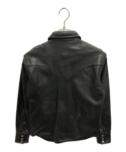 squadron（スクアドロン）squadron (スクアドロン) 【古着】レザーウエスタンシャツジャケット ブラック サイズ:36の古着・服飾アイテム