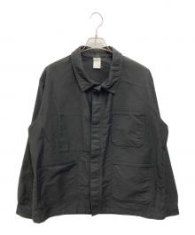 confiance textile（コンフィアントテキスタイル）の古着「【古着】ブラックモールスキンユーロワークジャケット」｜ブラック