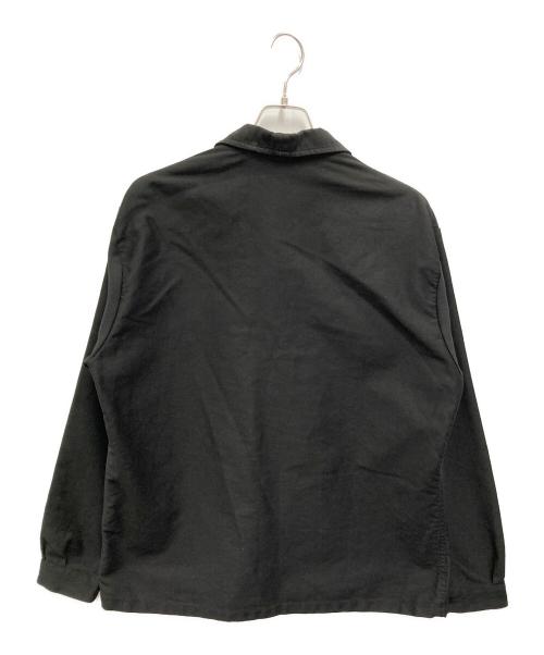 confiance textile（コンフィアントテキスタイル）CONFIANCE TEXTILE (コンフィアントテキスタイル) 【古着】ブラックモールスキンユーロワークジャケット ブラック サイズ:52/54の古着・服飾アイテム